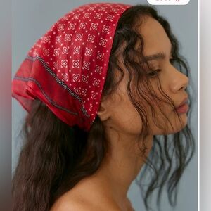 Free People Bridgette Bandana Hair Scarf. NWT. Red.